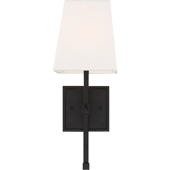 SATCO/NUVO Highline 1-Light Vanity Aged Bronze Finish With White Linen Shade (60-6709)