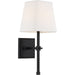 SATCO/NUVO Highline 1-Light Vanity Aged Bronze Finish With White Linen Shade (60-6709)