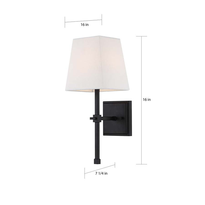 SATCO/NUVO Highline 1-Light Vanity Aged Bronze Finish With White Linen Shade (60-6709)