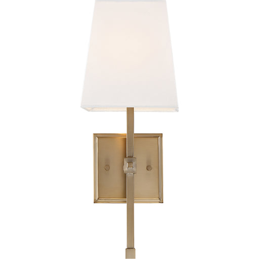 SATCO/NUVO Highline 1-Light Vanity Burnished Brass Finish With White Linen Shade (60-6707)