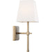 SATCO/NUVO Highline 1-Light Vanity Burnished Brass Finish With White Linen Shade (60-6707)