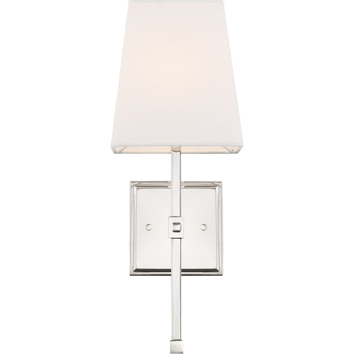 SATCO/NUVO Highline 1-Light Vanity Polished Nickel Finish With White Linen Shade (60-6708)