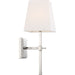 SATCO/NUVO Highline 1-Light Vanity Polished Nickel Finish With White Linen Shade (60-6708)