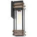 SATCO/NUVO Homestead 1-Light Medium Wall Lantern Matte Black And Wood Finish With Clear Glass (60-7541)