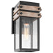 SATCO/NUVO Homestead 1-Light Small Wall Lantern Matte Black And Wood Finish With Clear Glass (60-7540)