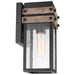 SATCO/NUVO Homestead 1-Light Small Wall Lantern Matte Black And Wood Finish With Clear Glass (60-7540)