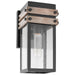 SATCO/NUVO Homestead 1-Light Small Wall Lantern Matte Black And Wood Finish With Clear Glass (60-7540)