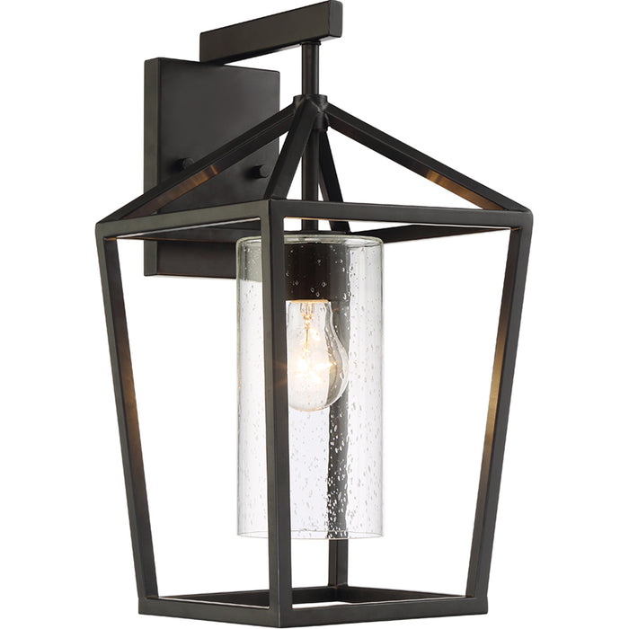 SATCO/NUVO Hopewell 1-Light Large Lantern Matte Black Finish With Clear Seeded Glass (60-6593)