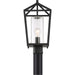 SATCO/NUVO Hopewell 1-Light Post Lantern Matte Black Finish With Clear Seeded Glass (60-6595)