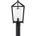 SATCO/NUVO Hopewell 1-Light Post Lantern Matte Black Finish With Clear Seeded Glass (60-6595)