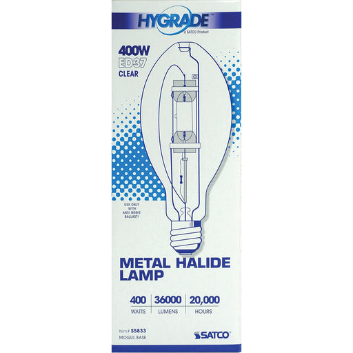 SATCO/NUVO HyGrade 400W Metal Halide HID Mogul Base Ed37 Clear 65 CRI 4000K (S5833)