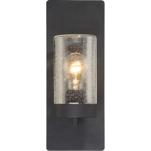 SATCO/NUVO Indie 1-Light Small Wall Sconce Textured Black Finish With Clear Seeded Glass (60-6579)