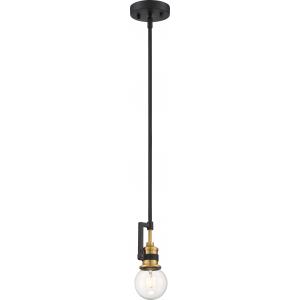 SATCO/NUVO Intention 1-Light Miniature Pendant Fixture Warm Brass And Black Finish (60-6975)