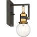 SATCO/NUVO Intention 1-Light Vanity Warm Brass And Black Finish (60-6971)