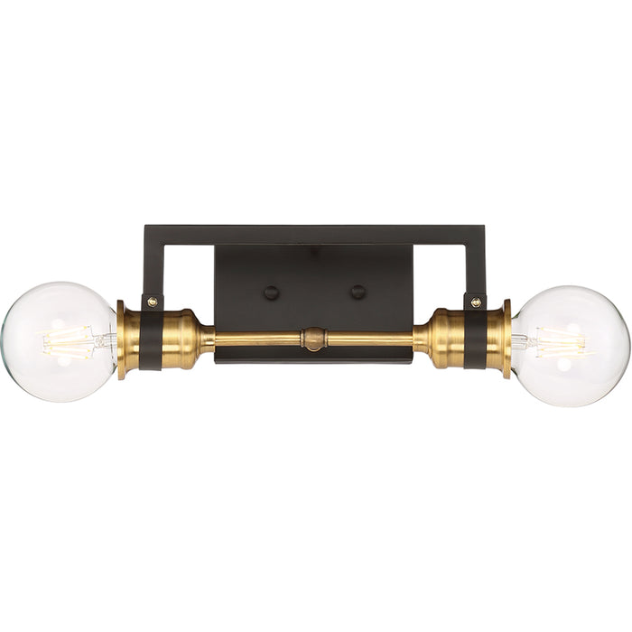 SATCO/NUVO Intention 2-Light Vanity Warm Brass And Black Finish (60-6972)