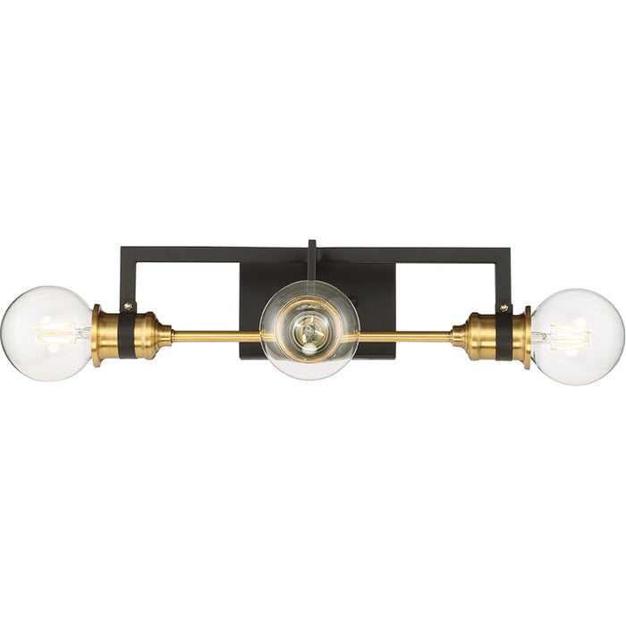 SATCO/NUVO Intention 3-Light Vanity Warm Brass And Black Finish (60-6973)