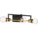 SATCO/NUVO Intention 3-Light Vanity Warm Brass And Black Finish (60-6973)