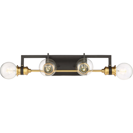 SATCO/NUVO Intention 4-Light Vanity Warm Brass And Black Finish (60-6974)
