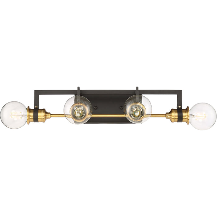 SATCO/NUVO Intention 4-Light Vanity Warm Brass And Black Finish (60-6974)