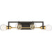 SATCO/NUVO Intention 4-Light Vanity Warm Brass And Black Finish (60-6974)