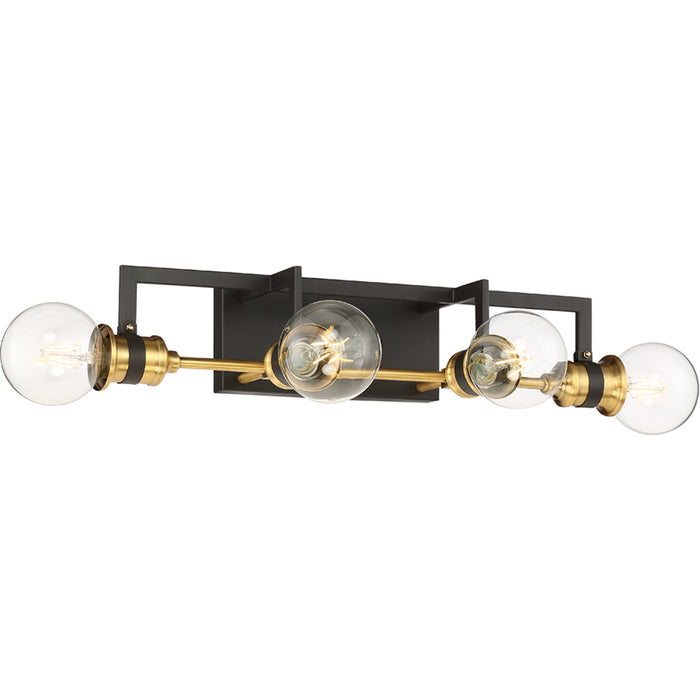 SATCO/NUVO Intention 4-Light Vanity Warm Brass And Black Finish (60-6974)
