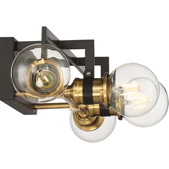 SATCO/NUVO Intention 4-Light Vanity Warm Brass And Black Finish (60-6974)