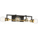 SATCO/NUVO Intention 4-Light Vanity Warm Brass And Black Finish (60-6974)