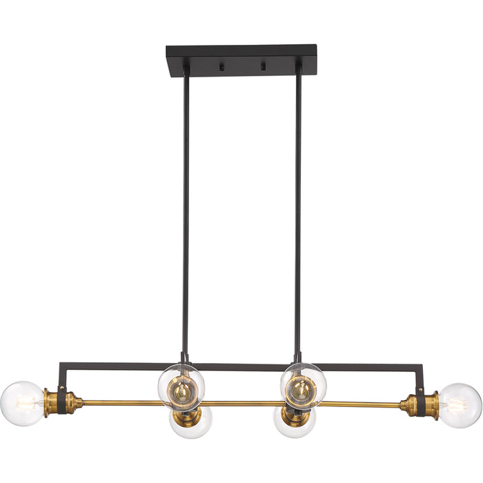 SATCO/NUVO Intention 6-Light Island Pendant Fixture Warm Brass And Black Finish (60-6977)