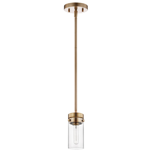 SATCO/NUVO Intersection 1-Light Mini Pendant Burnished Brass With Clear Glass (60-7529)