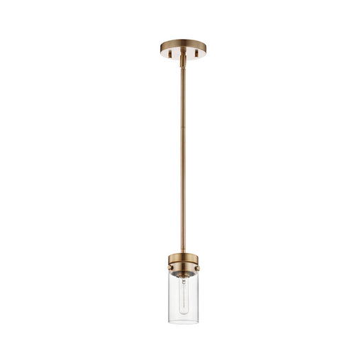 SATCO/NUVO Intersection 1-Light Mini Pendant Burnished Brass With Clear Glass (60-7529)