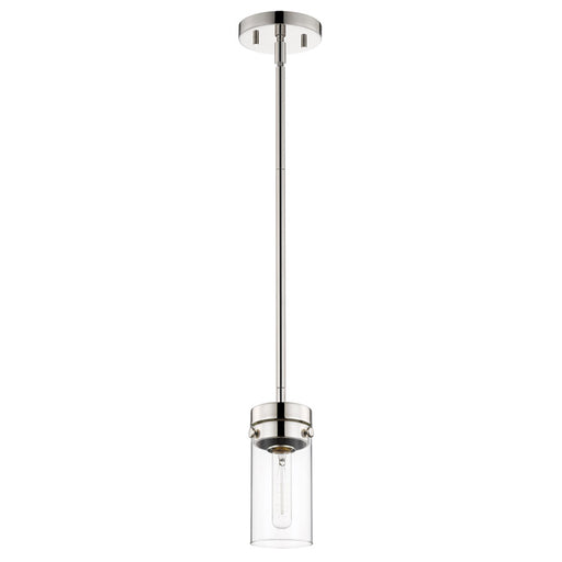 SATCO/NUVO Intersection 1-Light Mini Pendant Polished Nickel With Clear Glass (60-7629)