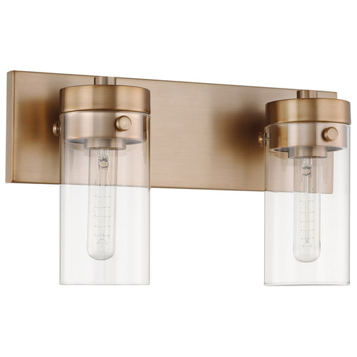 SATCO/NUVO Intersection 2-Light Vanity Burnished Brass With Clear Glass (60-7532)