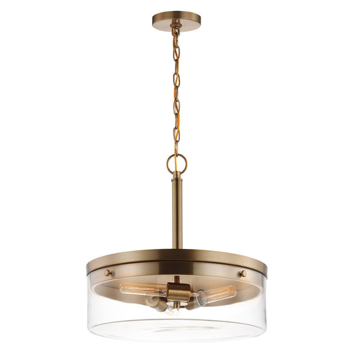 SATCO/NUVO Intersection 3-Light Pendant Burnished Brass With Clear Glass (60-7530)