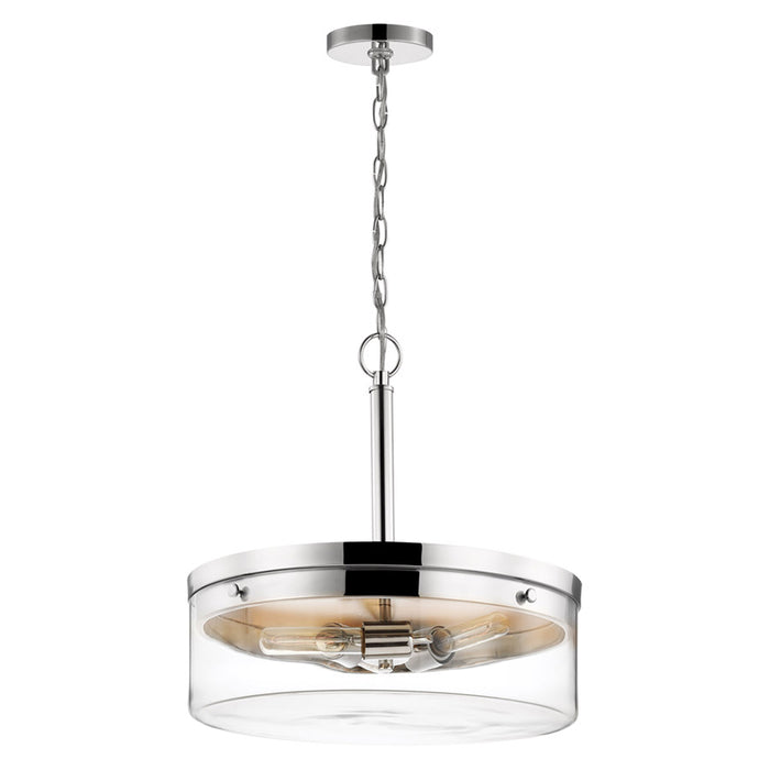 SATCO/NUVO Intersection 3-Light Pendant Polished Nickel With Clear Glass (60-7630)