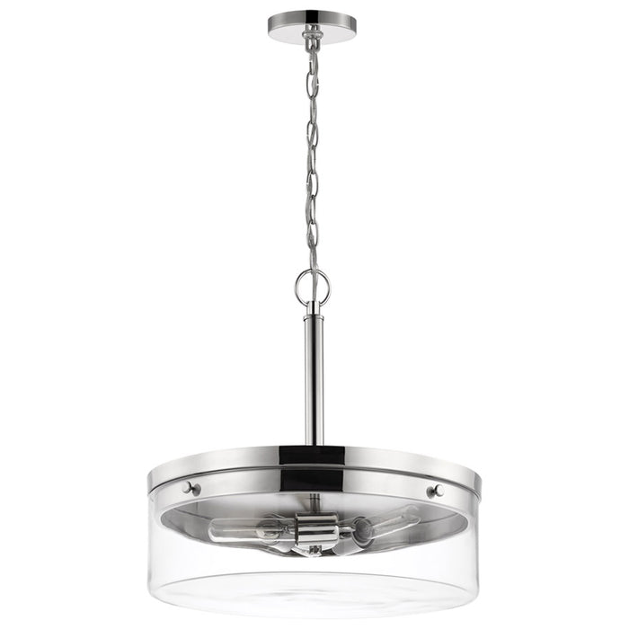 SATCO/NUVO Intersection 3-Light Pendant Polished Nickel With Clear Glass (60-7630)