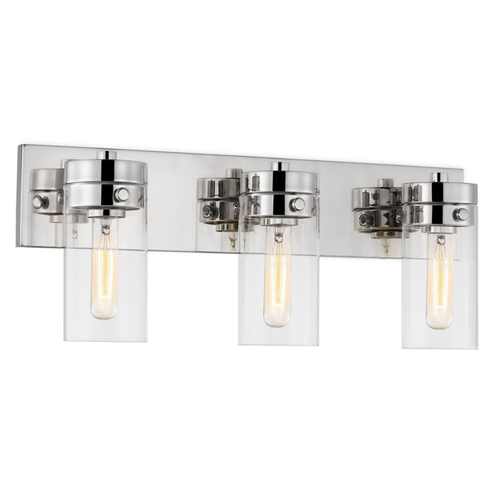 SATCO/NUVO Intersection 3-Light Vanity Polished Nickel With Clear Glass (60-7633)