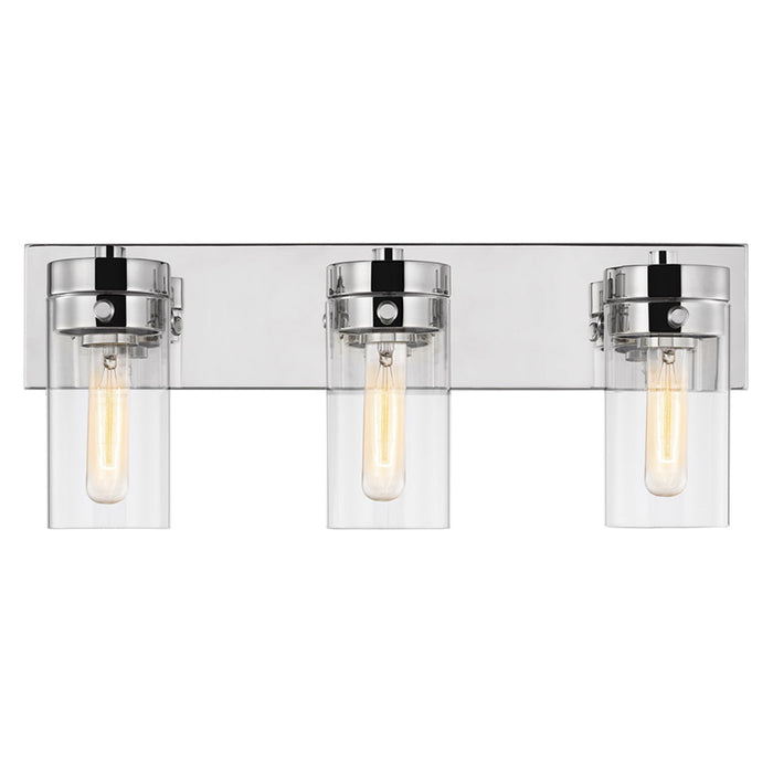 SATCO/NUVO Intersection 3-Light Vanity Polished Nickel With Clear Glass (60-7633)