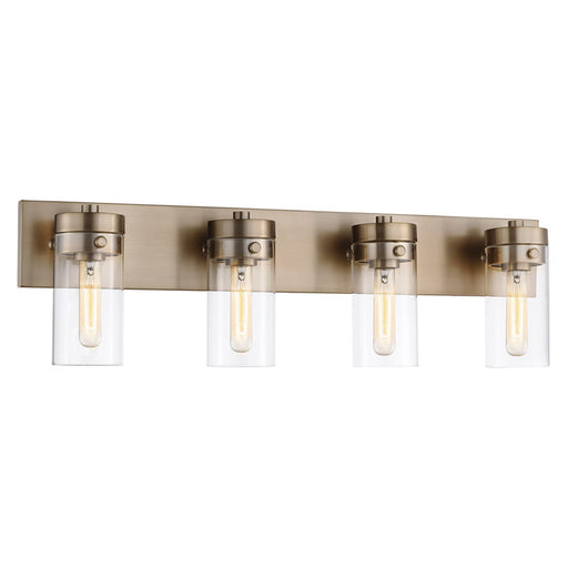 SATCO/NUVO Intersection 4-Light Vanity Burnished Brass With Clear Glass (60-7534)