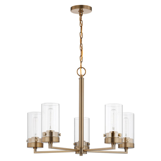 SATCO/NUVO Intersection 5-Light Chandelier Burnished Brass With Clear Glass (60-7535)