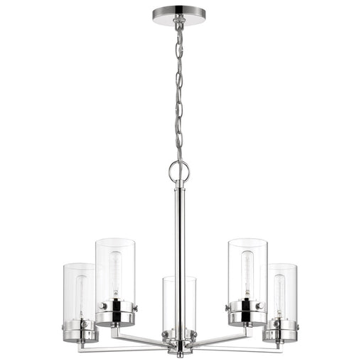 SATCO/NUVO Intersection 5-Light Chandelier Polished Nickel With Clear Glass (60-7635)