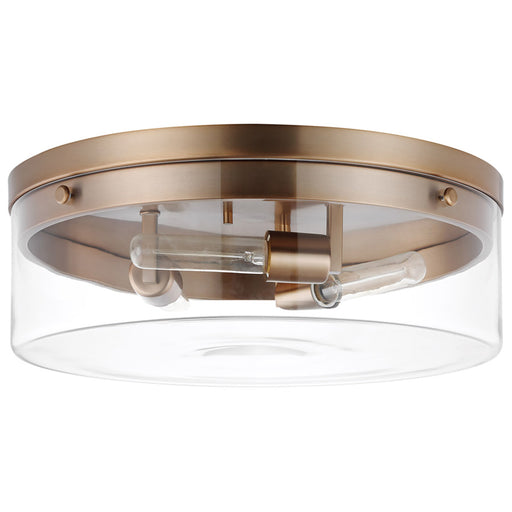 SATCO/NUVO Intersection Large Flush Mount Fixture Burnished Brass With Clear Glass (60-7538)