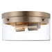 SATCO/NUVO Intersection Medium Flush Mount Fixture Burnished Brass With Clear Glass (60-7537)