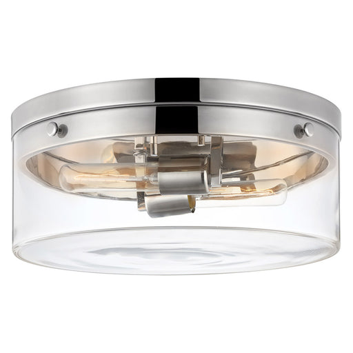 SATCO/NUVO Intersection Small Flush Mount Fixture Polished Nickel With Clear Glass (60-7636)