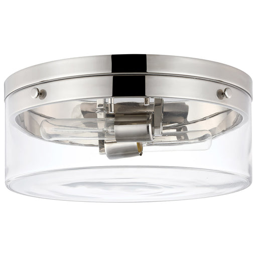 SATCO/NUVO Intersection Small Flush Mount Fixture Polished Nickel With Clear Glass (60-7636)