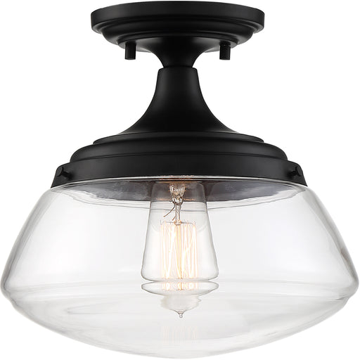 SATCO/NUVO Kew 1-Light Semi-Flush Fixture Aged Bronze Finish With Clear Glass (60-6799)