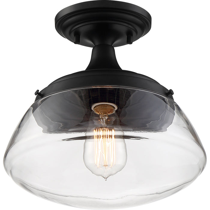 SATCO/NUVO Kew 1-Light Semi-Flush Fixture Aged Bronze Finish With Clear Glass (60-6799)