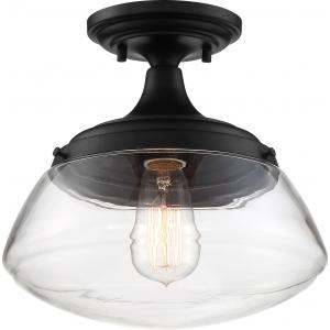 SATCO/NUVO Kew 1-Light Semi-Flush Fixture Aged Bronze Finish With Clear Glass (60-6799)