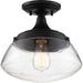 SATCO/NUVO Kew 1-Light Semi-Flush Fixture Aged Bronze Finish With Clear Glass (60-6799)