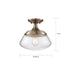 SATCO/NUVO Kew 1-Light Semi-Flush Fixture Burnished Brass Finish With Clear Glass (60-6797)