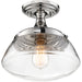 SATCO/NUVO Kew 1-Light Semi-Flush Fixture Polished Nickel Finish With Clear Glass (60-6798)